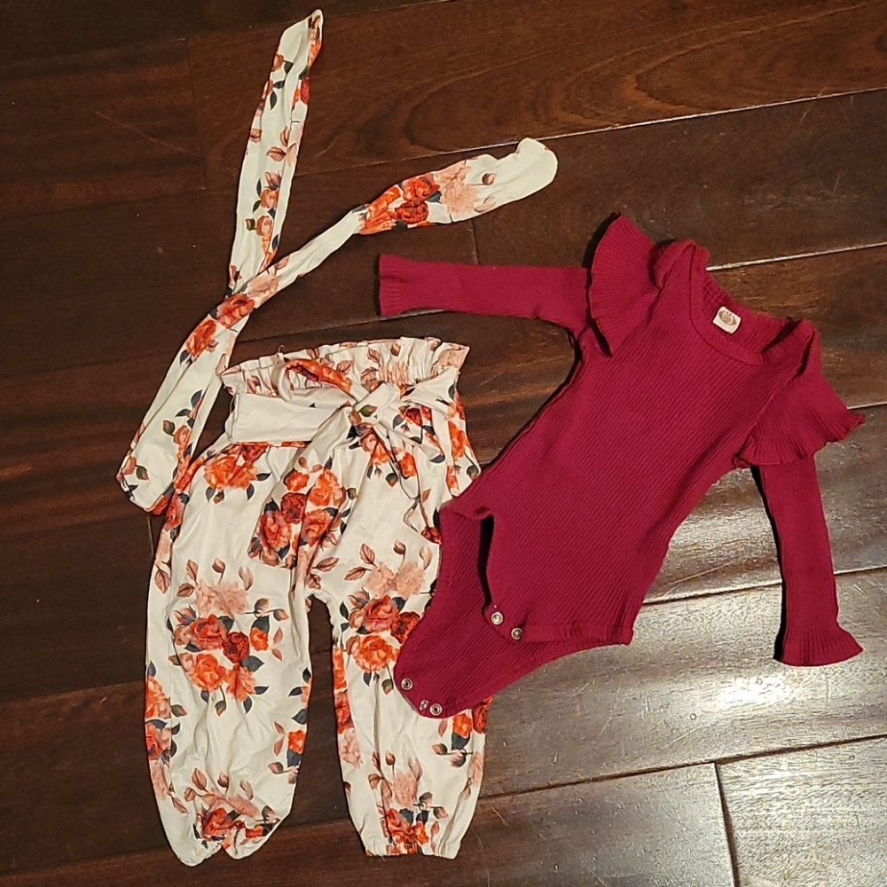 3-6 month Fall Floral Outfit
